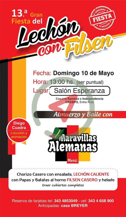 13.ª Gran Fiesta del Lechón con Filsen – Crespo