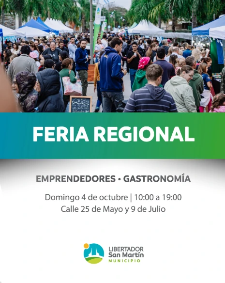 La Feria Regional vuelve a Libertador San Martín el 4 de octubre