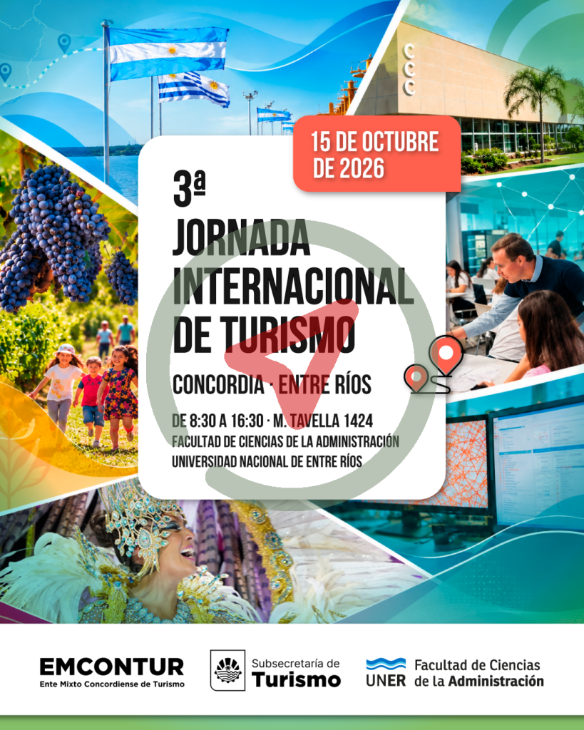Afiche de la III Jornada Internacional de Turismo de Concordia, el 15 de octubre